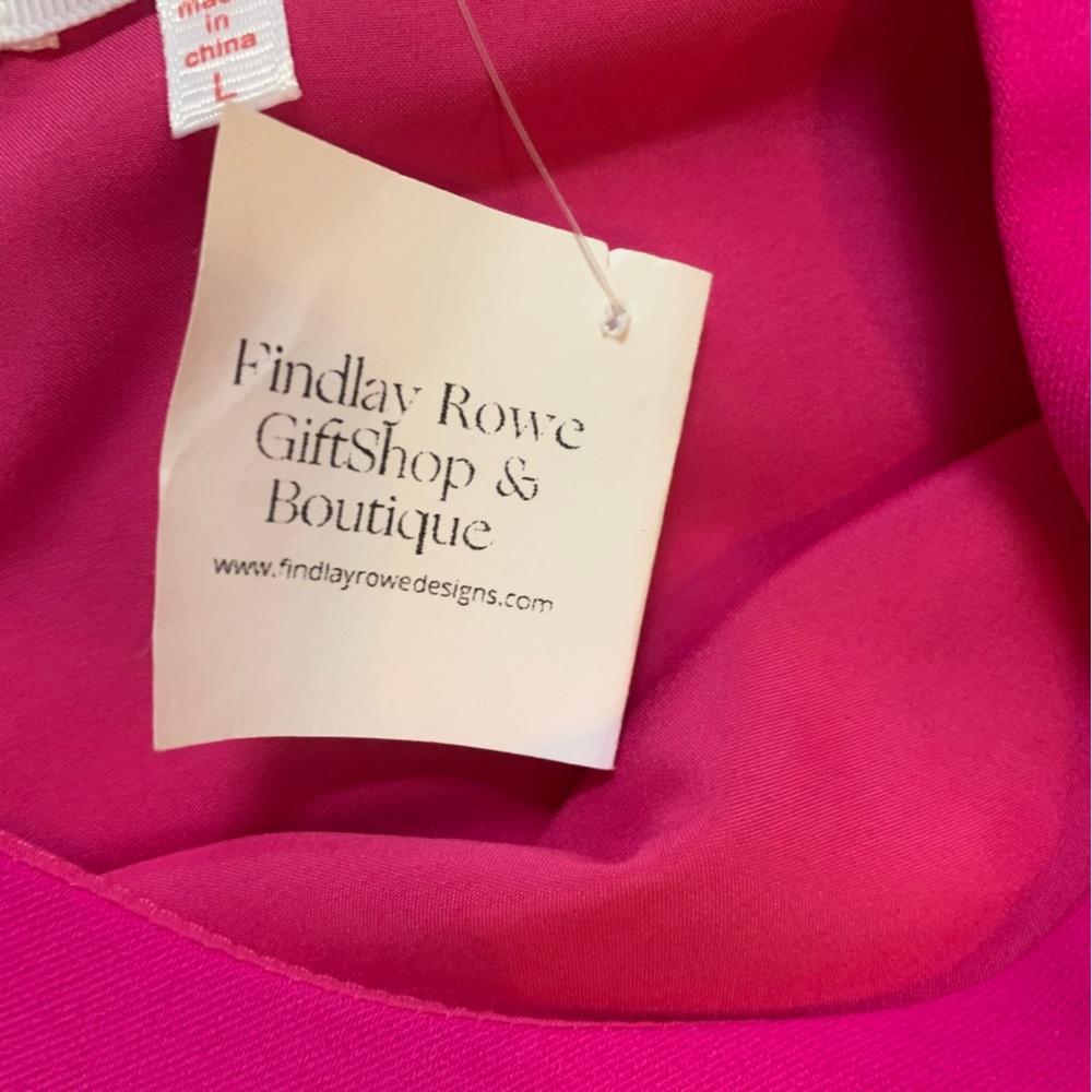 💖TCEC Magenta Hot Pink Mesh Ruffle Top Large NWT - Picture 7 of 10